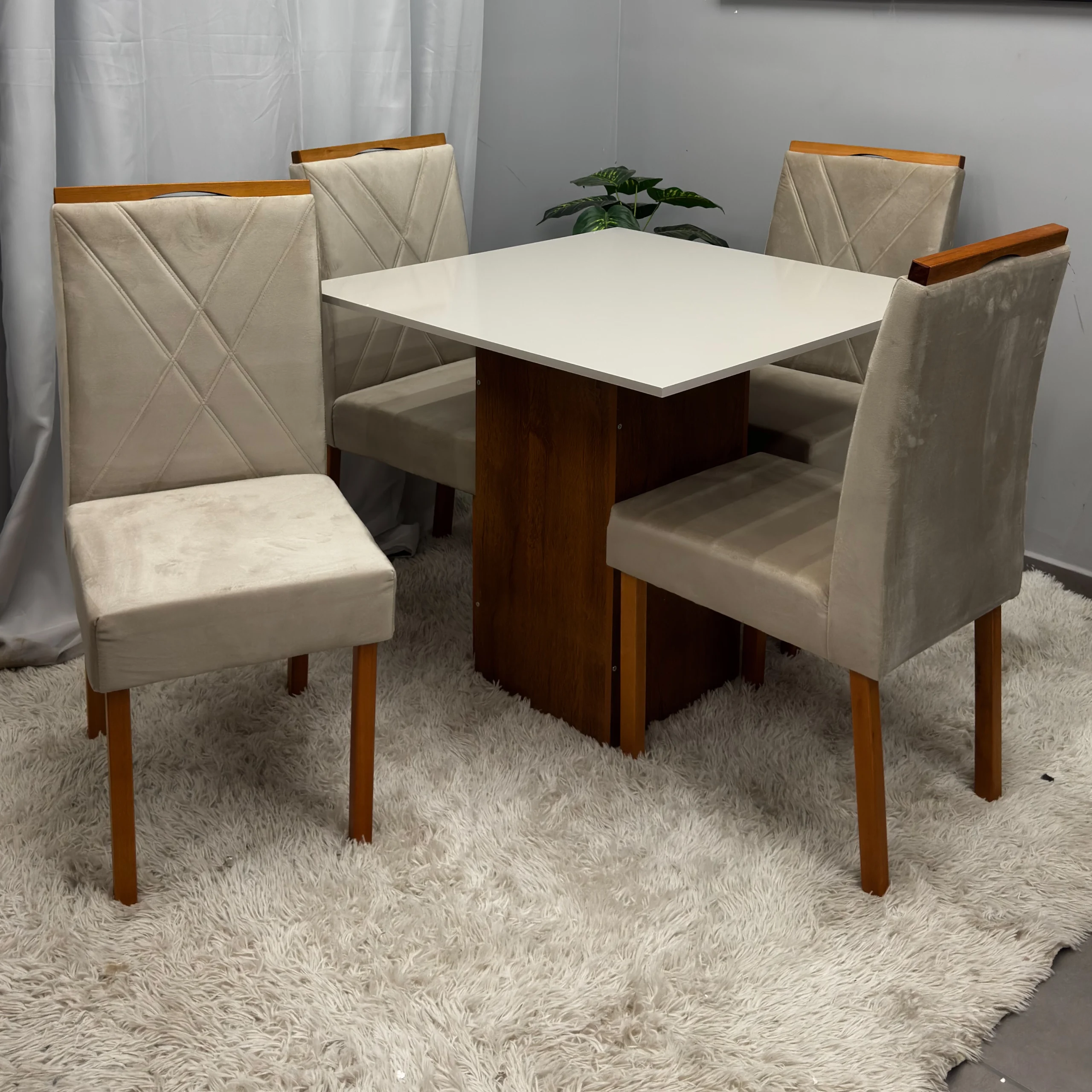 Mesa Mesa de Jantar Dakota 90x90cm Sem Vidro
